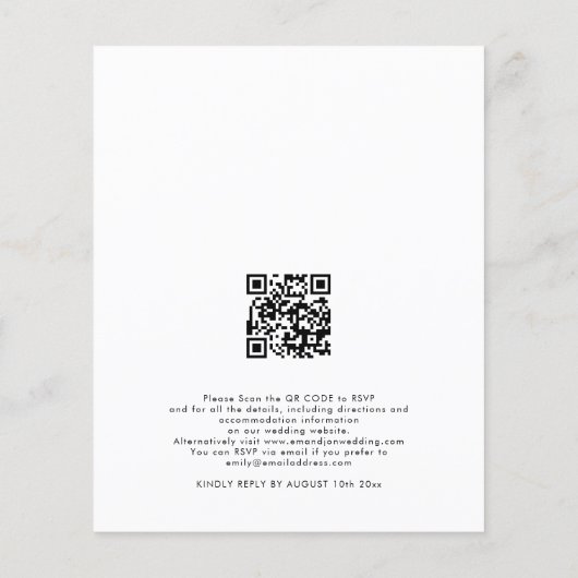 Papier Budget Rustique Terracotta Floral QR Code Mariage (Dos)