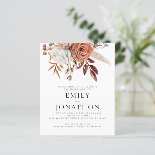 Papier Budget Rustique Terracotta Florals (Debout devant)