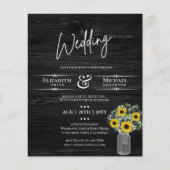 Papier BUDGET Rustique Tournesol BabysMariage de respirat (Devant)