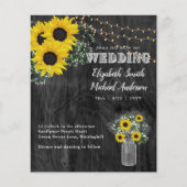 Papier BUDGET Rustique Tournesol BabysMariage de respirat (Devant)