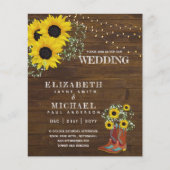 Papier BUDGET Rustique Tournesol BabysMariage de respirat (Devant)