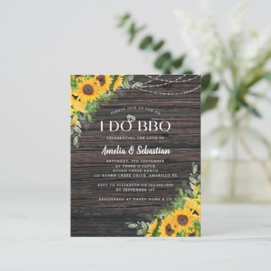 Papier BUDGET Rustique tournesol Eucalyptus I Do BBQ Invi (Debout devant)