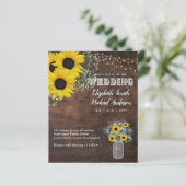 Papier BUDGET Rustique Tournesol Gypsohila Mariage Invita (Debout devant)