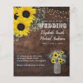 Papier BUDGET Rustique Tournesol Gypsohila Mariage Invita (Devant)