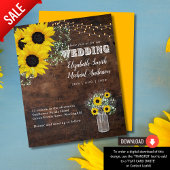 Papier BUDGET Rustique Tournesol Gypsohila Mariage Invita