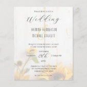 Papier Budget Rustique Tournesol photo Faire-part de mari (Devant)