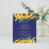 Papier BUDGET Rustique Tournesol Thème Mariage Invitation (Debout devant)