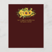 Papier BUDGET Rustique Tournesol Thème Mariage Invitation (Dos)