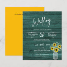 BUDGET Rustique Tournesol Vert Yello Mariage Invit