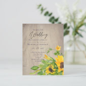 Papier BUDGET Rustique Tournesol Woodland Mariage Invitat (Debout devant)