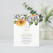 Papier Budget Rustique Tournesols Baptême Invitation (Debout devant)