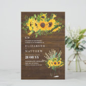 Papier Budget Rustique Tournesols Bébés Respiration Mason (Debout devant)