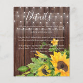 Papier BUDGET Rustique Tournesols Détails du Mariage Boît (Devant)