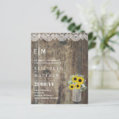 Papier BUDGET Rustique Tournesols Gypsophila Mariage Invi (Debout devant)