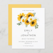 Papier Budget Rustique Tournesols Jaune Enregistrer La Da (Devant / Derrière)