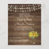 Papier Budget Rustique Tournesols Mariage Sud (Devant)