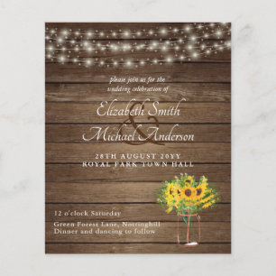 Papier Budget Rustique Tournesols Mariage Sud