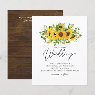 Papier Budget Rustique Tournesols Mariage Sud