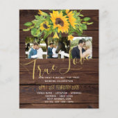 Papier Budget Rustique Tournesols photo Invitations de ma (Devant)