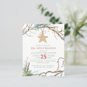 Papier Budget rustique vacances d'hiver invitation fête (Debout devant)