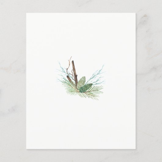 Papier Budget rustique vacances d'hiver invitation fête (Dos)