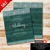 Papier BUDGET Rustique Vert Mariage de dentelle blanche