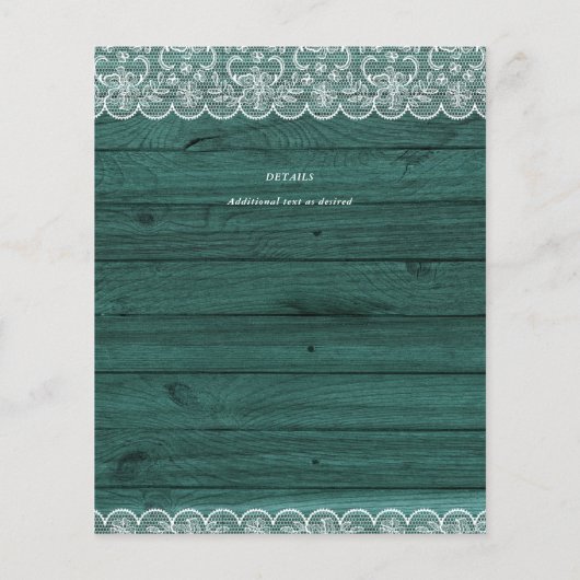 Papier BUDGET Rustique Vert Mariage de dentelle blanche (Dos)
