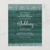 Papier BUDGET Rustique Vert Mariage de dentelle blanche (Devant)