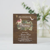 Papier BUDGET Rustique Woodland Christening Invitation Ba (Debout devant)