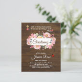 Papier BUDGET Rustique Woodland Christening Invitation Ba (Debout devant)