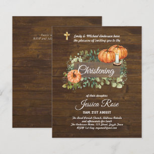 Papier BUDGET Rustique Woodland Christening Invitation Ba