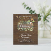 Papier BUDGET Rustique Woodland Christening Invitation Ba (Debout devant)
