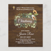 Papier BUDGET Rustique Woodland Christening Invitation Ba (Devant)