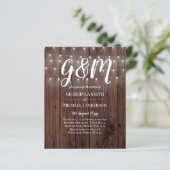Papier BUDGET Rustique Woodland Lumières Mariage Invite (Debout devant)