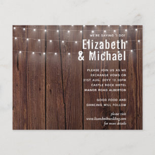 Papier BUDGET Rustique Woodland Lumières Mariage Invite