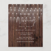 Papier BUDGET Rustique Woodland Lumières Mariage Invite (Devant)