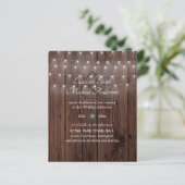 Papier BUDGET Rustique Woodland Lumières Mariage Invite (Debout devant)