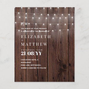 Papier BUDGET Rustique Woodland Lumières Mariage Invite