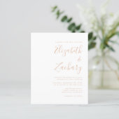 Papier Budget Sable Beige moderne Script Faire-part de ma (Debout devant)