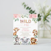 Papier Budget Safari Animal Wild One Floral 1er anniversa (Debout devant)