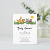Papier Budget Safari Animals Baby Shower Invitation (Debout devant)
