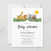 Papier Budget Safari Animals Baby Shower Invitation (Devant)