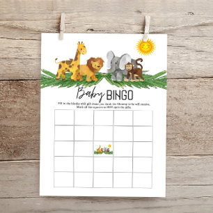 Papier Budget Safari Animaux Baby Bingo Baby shower Jeu