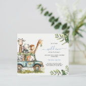 Papier Budget Safari Animaux Baby shower Garçon (Debout devant)