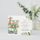 Papier Budget Safari Animaux Baby shower Garçon (Debout devant)