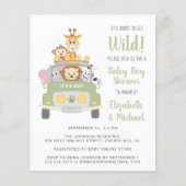 Papier Budget Safari Baby Boy Couples Douche Invitation (Devant)