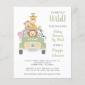 Papier Budget Safari Baby shower Par Courrier Invitation (Devant)
