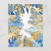 Papier Budget Safari Boy Baby shower Blue Gold Invitation (Dos)