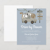 Papier Budget Safari Drive Par Baby shower Dusty Blue (Devant / Derrière)
