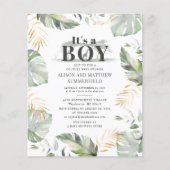 Papier Budget Safari Giraffe Botanique Baby shower Boy (Devant)